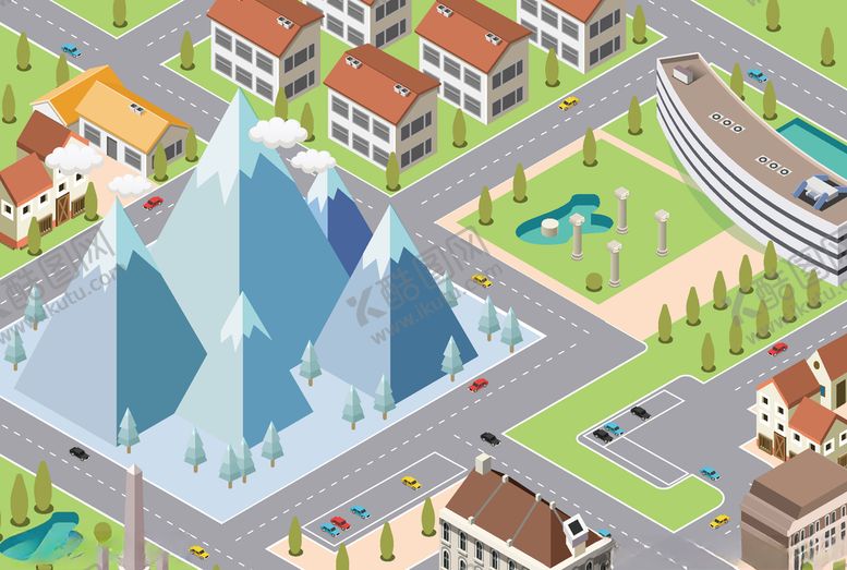 编号：39820710052132317869【酷图网】源文件下载-立体创意城市建筑物图案