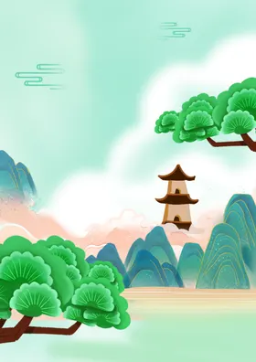 端午节背景卡通包粽子五月