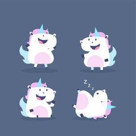 独角兽白色马白龙马彩虹马