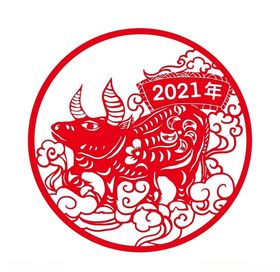 2021年牛剪纸窗花