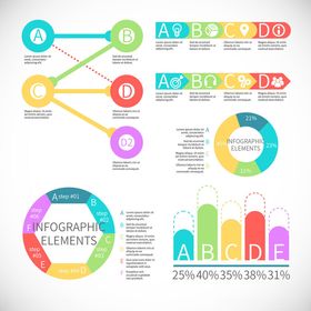 彩色商务信息图
