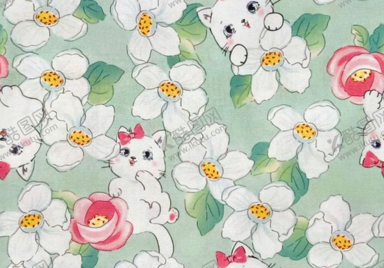 编号：65283007140715335812【酷图网】源文件下载-小猫与花朵
