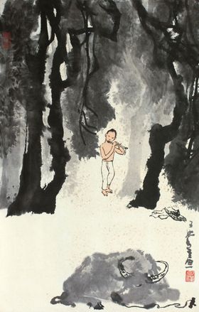 李可染牧牛图