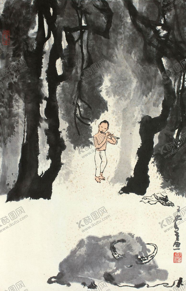 编号：52427410051042323977【酷图网】源文件下载-李可染牧牛图