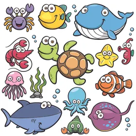 卡通海洋生物鲨鱼高清图片漫画动