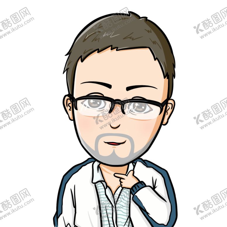 编号：93315407091837142525【酷图网】源文件下载-卡通Q版戴眼镜络腮胡成熟成年男