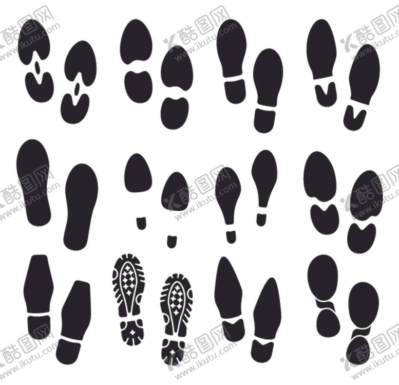 编号：60521309252148504651【酷图网】源文件下载-脚印足迹矢量图鞋印