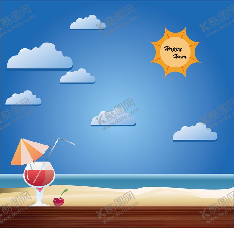 编号：46554309190220398878【酷图网】源文件下载-沙滩插画