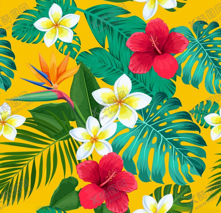 编号：65321010311912164974【酷图网】源文件下载-手绘热带花卉