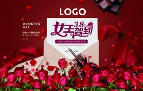 38女王节活动拉网展架海报