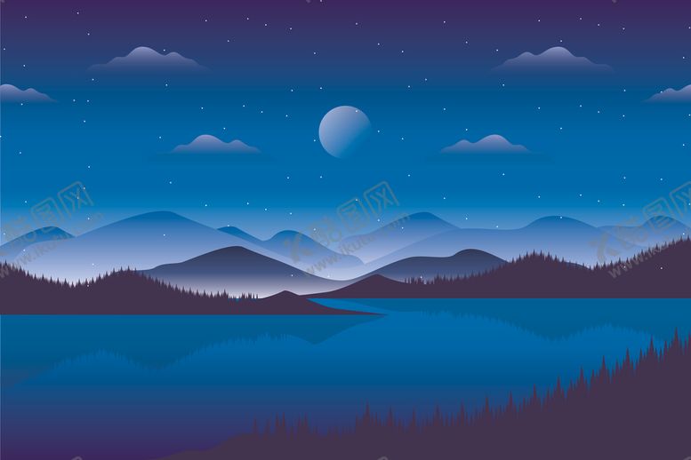 编号：82816610110259585456【酷图网】源文件下载-自然风光插画