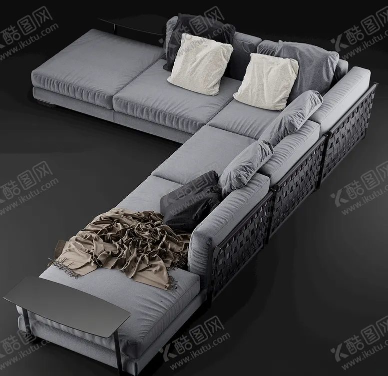 编号：14691309091117588198【酷图网】源文件下载-布艺转角沙发