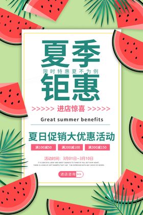 夏季钜惠促销海报