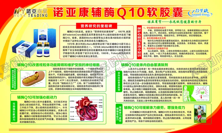 编号：55837611171244127090【酷图网】源文件下载-辅酶Q10软胶囊功效宣传展板