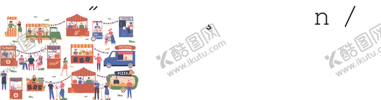 编号：45525606300554217779【酷图网】源文件下载-热闹集市场景插画