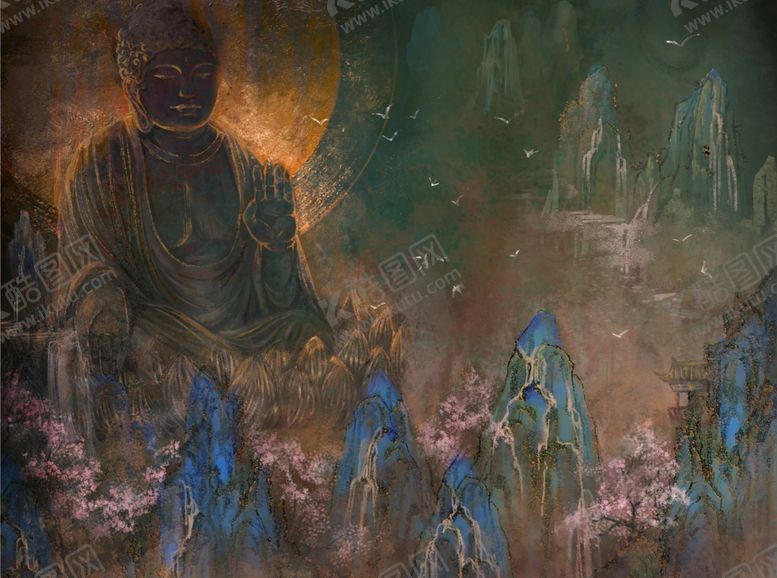 编号：11034007022100069999【酷图网】源文件下载-古风中国风国潮壁画国画墙画背景