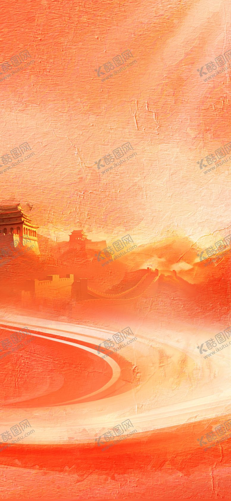 编号：94847610240440094219【酷图网】源文件下载-党建油画风背景