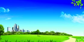 蓝天白云草地