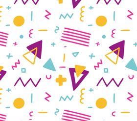 清新孟菲斯图案无缝背景矢量图