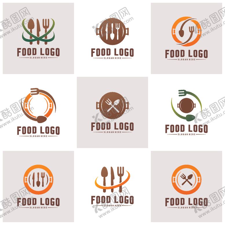 编号：96352404052030324636【酷图网】源文件下载-多样餐饮标志设计展示