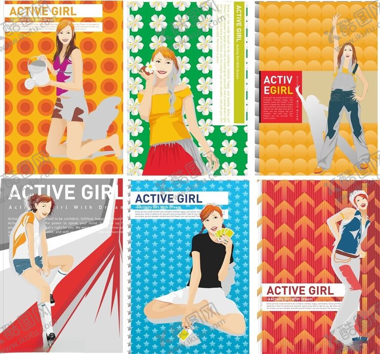 编号：18314111200518048461【酷图网】源文件下载-活力女孩运动主题插画