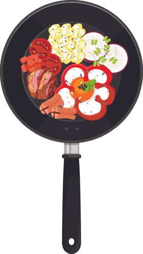 餐饮烹饪主题卡通插画图片