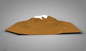 C4D模型火山雪山
