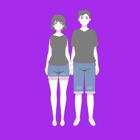 手绘情侣恋人卡通爱男女
