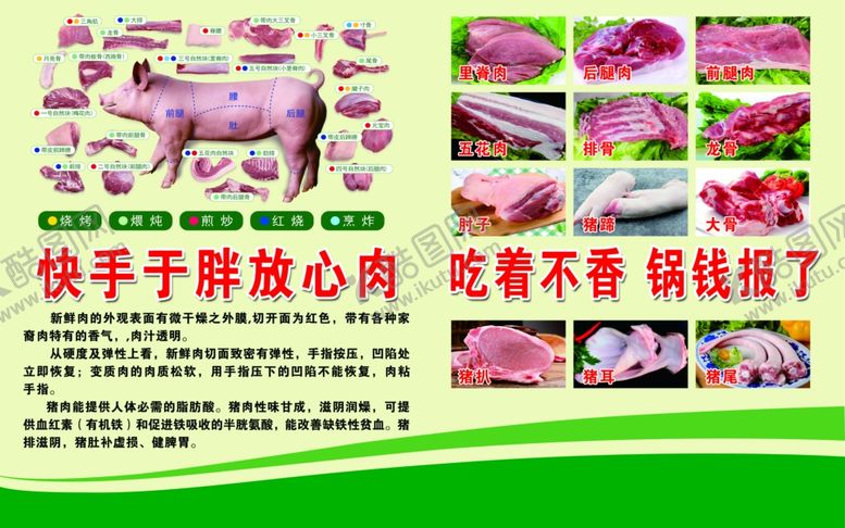 编号：34511904281740517241【酷图网】源文件下载-猪肉分割图猪肉分解