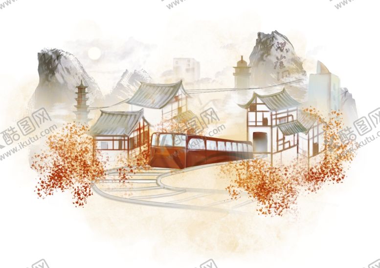 编号：58871305152017435836【酷图网】源文件下载-城市建筑清新插画背景素材
