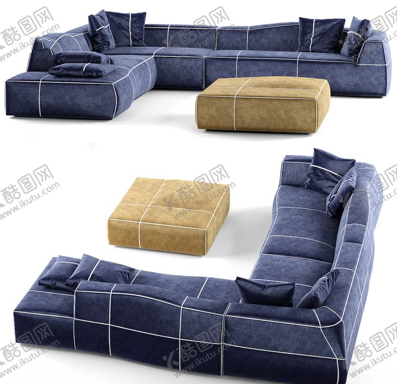 编号：83129109111404014376【酷图网】源文件下载-现代转角沙发