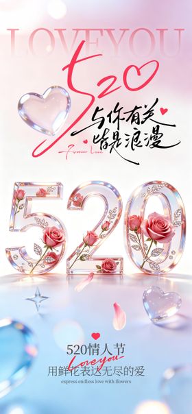 520情人节水晶海报