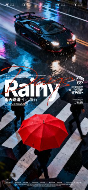 雨天温馨提示海报