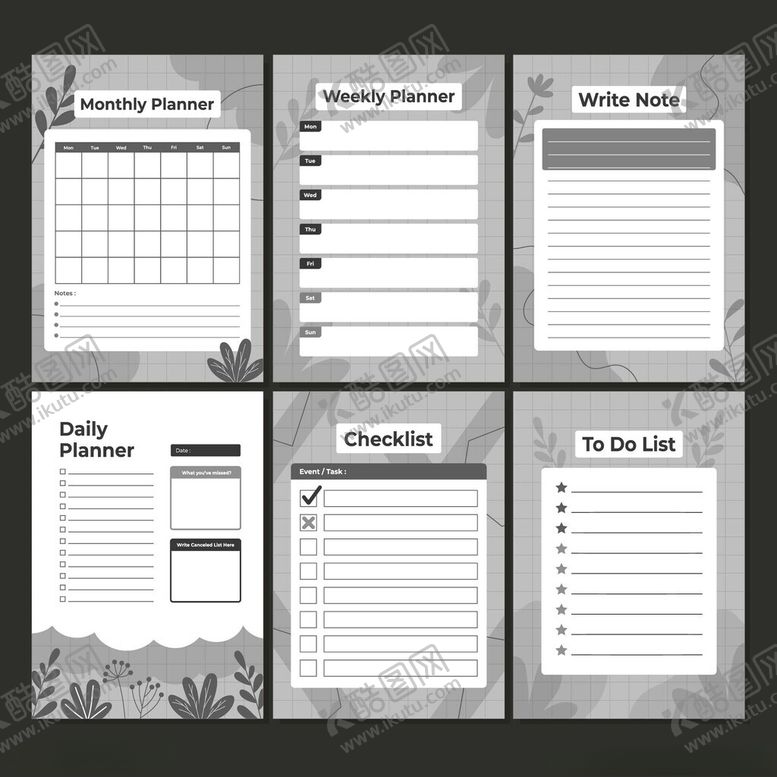 编号：14477811201701096582【酷图网】源文件下载-简约黑白风待办事项模板