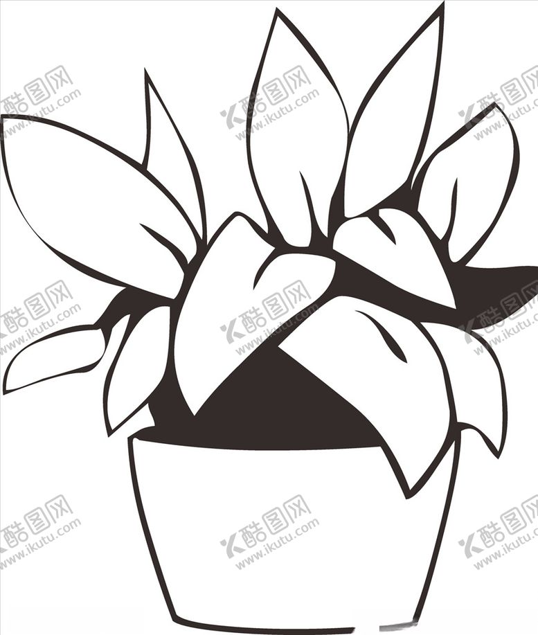 编号：32399105120554093791【酷图网】源文件下载-盆栽卡通矢量图