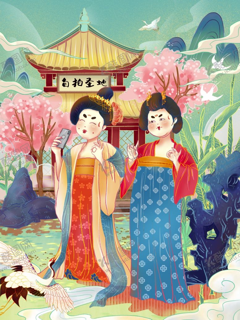 编号：61186405150033584005【酷图网】源文件下载-手绘古风美女