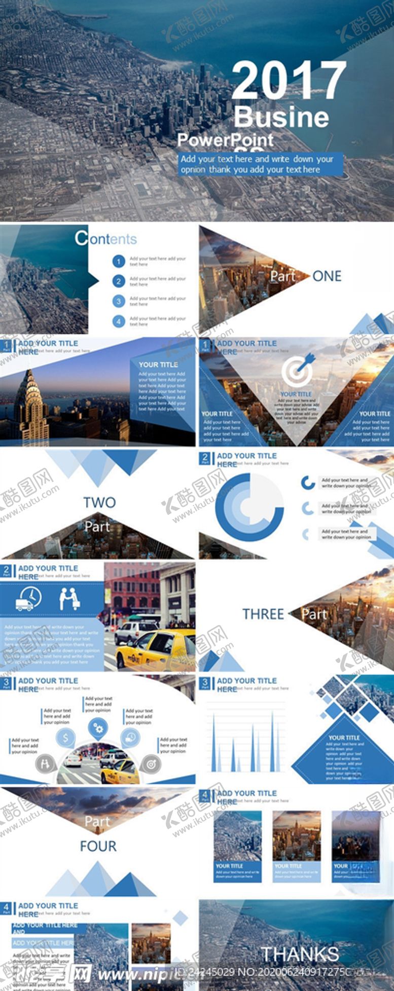 编号：25456205091900554135【酷图网】源文件下载-蓝色简约大气PPT模版