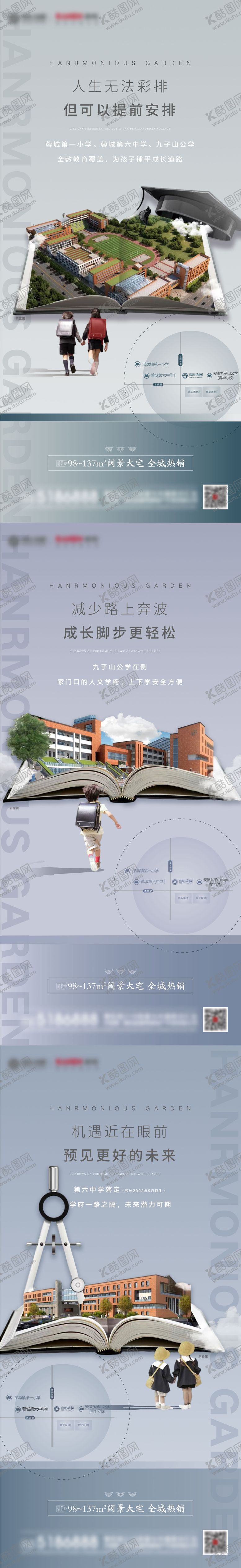 编号：83122411180556099910【酷图网】源文件下载-地产学区价值点系列海报