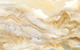 石纹山水背景墙