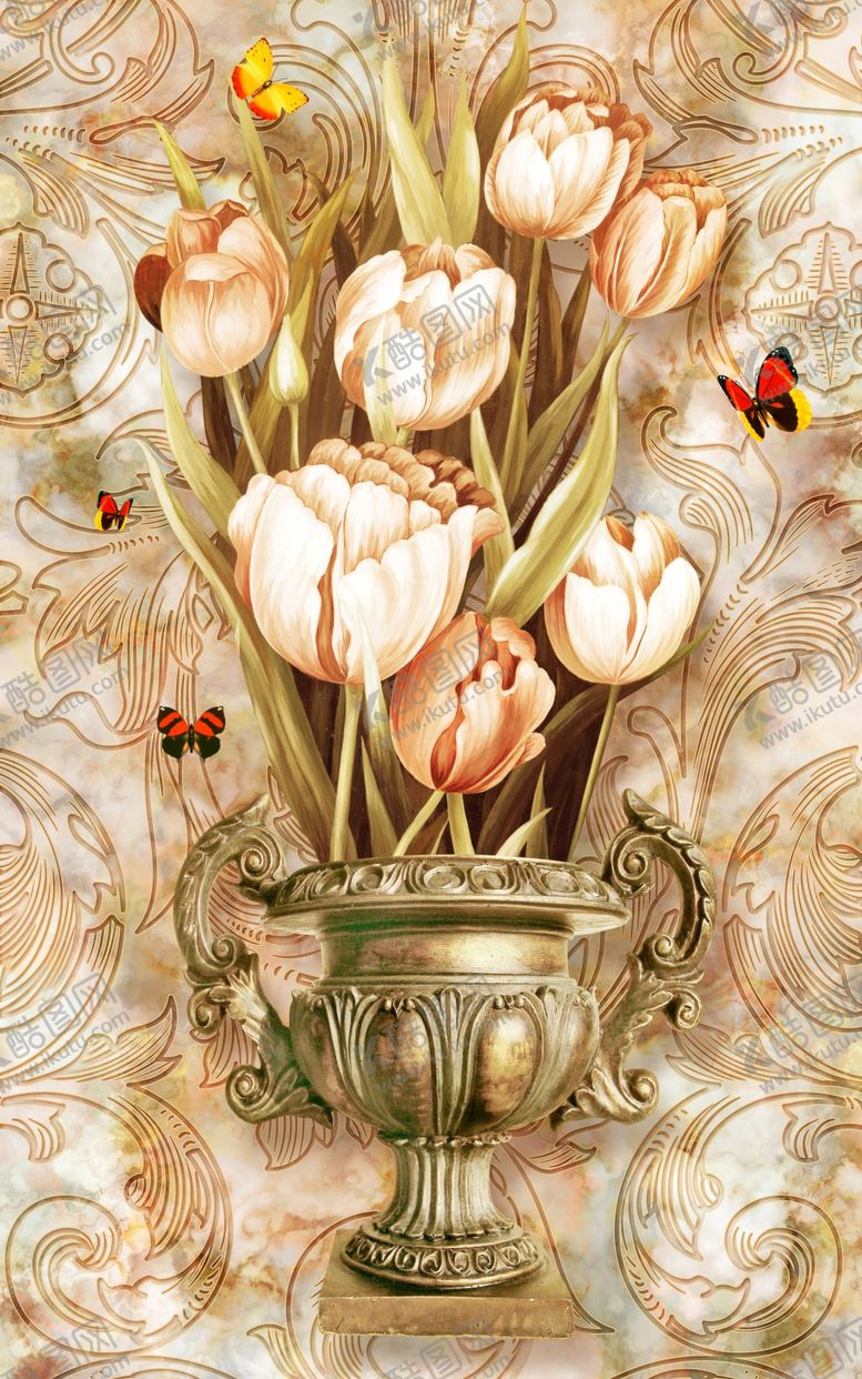 编号：89704410141801599346【酷图网】源文件下载-郁金香玄关画