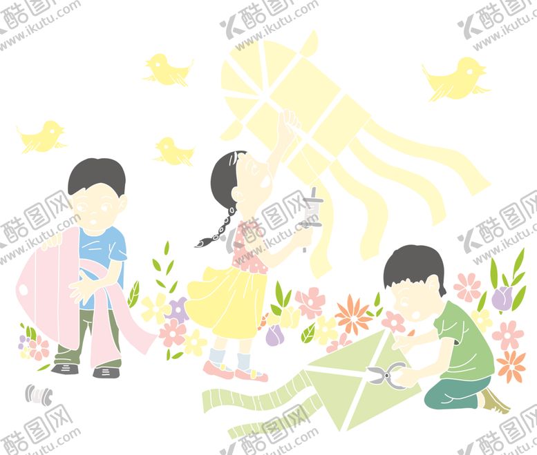 编号：17320909270206084641【酷图网】源文件下载-看图写画之放风筝