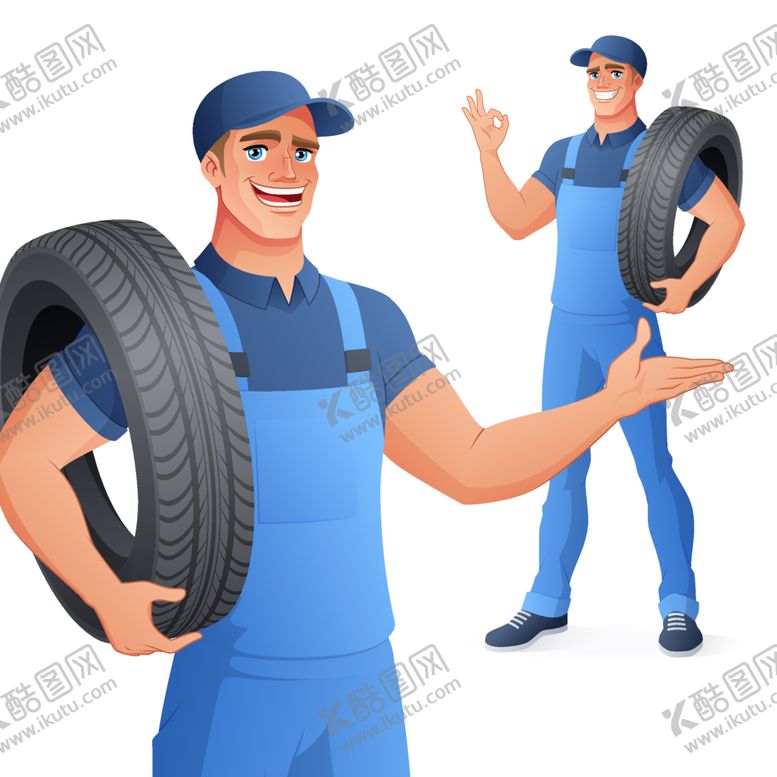 编号：62973412130707122146【酷图网】源文件下载-轮胎维修工