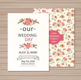 花卉婚礼请柬设计