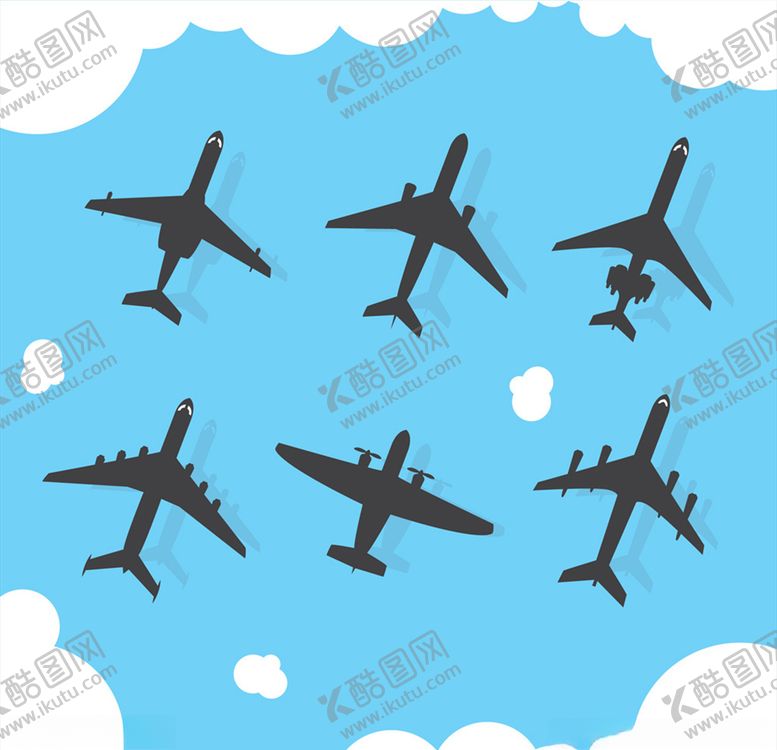 编号：28086206290414385941【酷图网】源文件下载-创意飞机剪影矢量素材