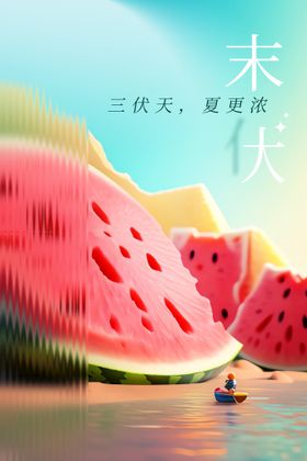 简约小清新夏季防末伏中伏高温预