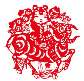 牛年剪纸插画