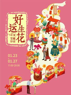 新年花市活动宣传海报