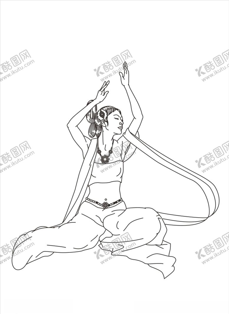 编号：97920706260049108354【酷图网】源文件下载-敦煌壁画舞蹈造型