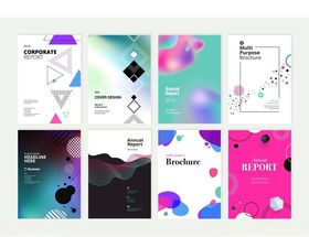 多彩几何风格创意海报设计