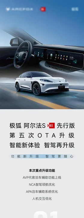 极狐新能源汽车OTA升级长图专题设计